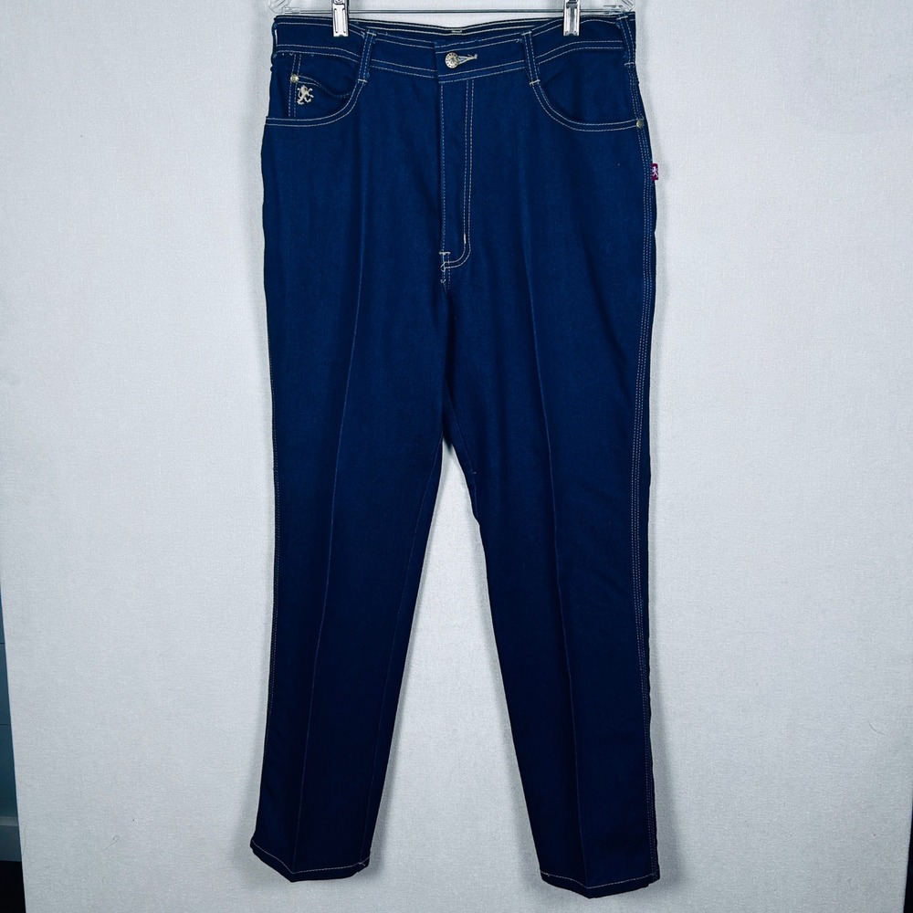 Braxton Stretch Jeans Womens‎ Size 18 Dark Wash Embroidered Dallas Texas - Picture 2 of 13
